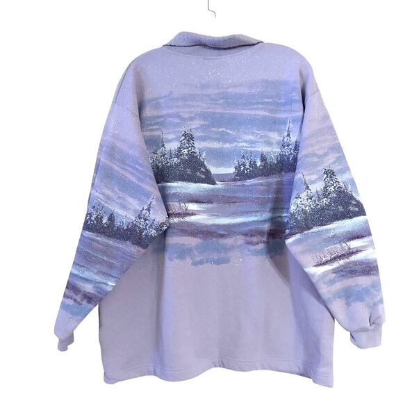 Artisans Sunschein Designs Vintage Lavender Lighthouse Wearable Art Shacket - Picture 2 of 11